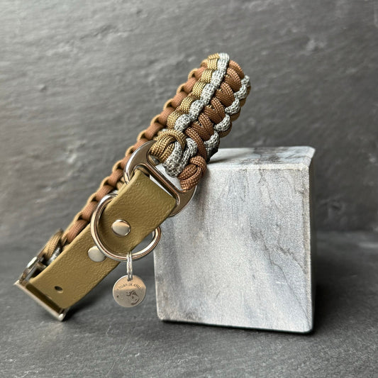 Collier bi-matière : Kaki