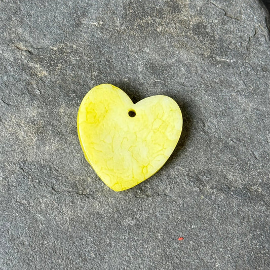 Médaille - Grand Coeur - blanc & jaune